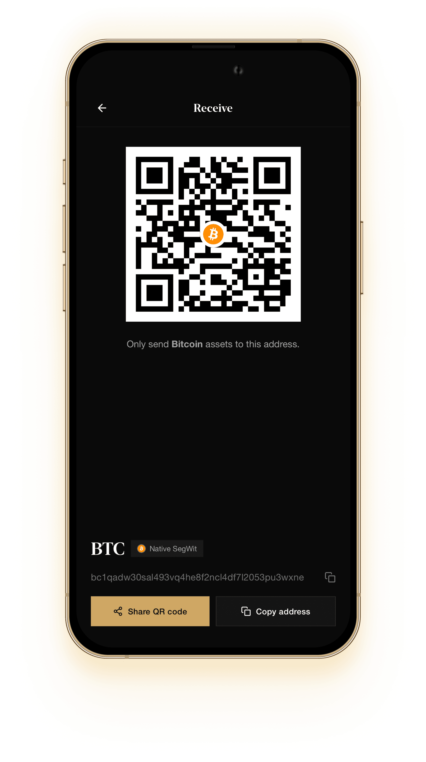 GreyWallet home screen — hold and track ETH